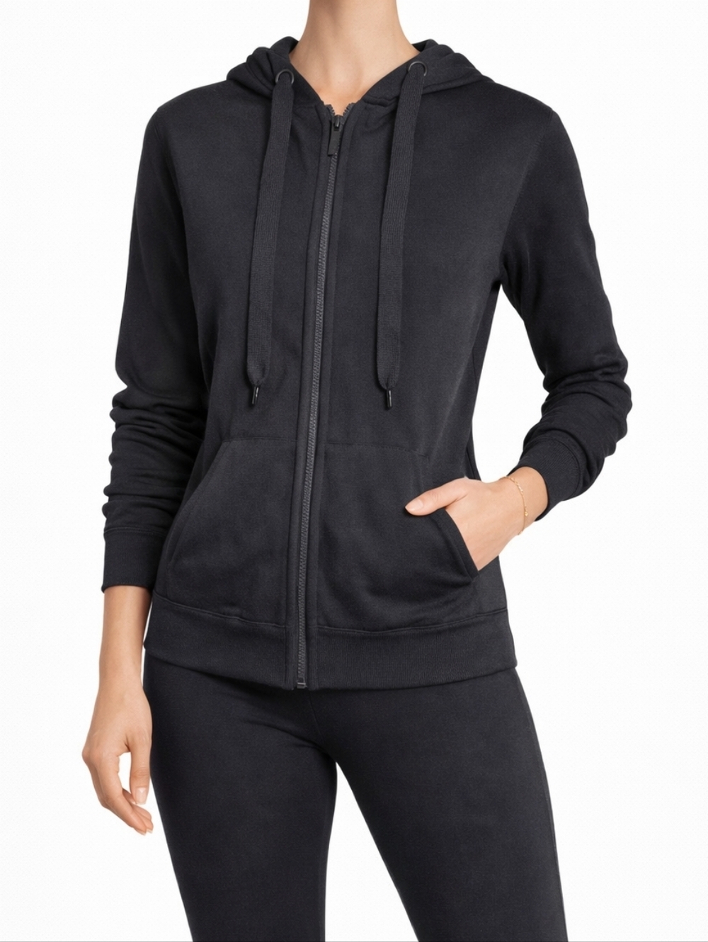 Michael Kors Black Zip Up Hoodie XS NWT Lightweight Knit Jacket